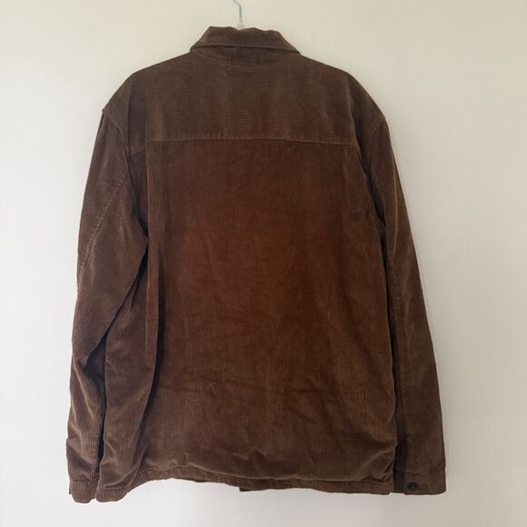 prAna Ridgecrest Chore Coat Rich Earth Organic Cotton Corduroy Flannel XL -Flaw - Picture 3 of 10